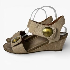 TAOS Carousel Leather Wedge Sandals Ankle Strap Comfort Boho EU 41 US 10-10.5